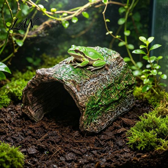 Eidechsen-Habitat-Dekoration Reptilien-Versteckhöhle, Baumstamm-Gecko Realistisch Gewölbt Natürliche Rindenstruktur Versteck Versteck für Spinnen Schildkröten Terrarium
