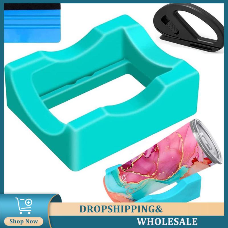 

Cup Coaster Built-in Slot Saving Space Silicone Lake Blue Household Gadgets Tumbler Cradle Holder Durable Safe Non-toxic