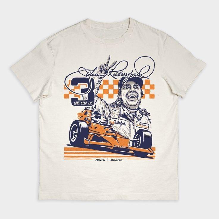НОВЫЙ Хлопковый Белый Футболка с Коротким Рукавом для Гонки Johnny Rutherford S-5XL C351 Унисекс Футболка S