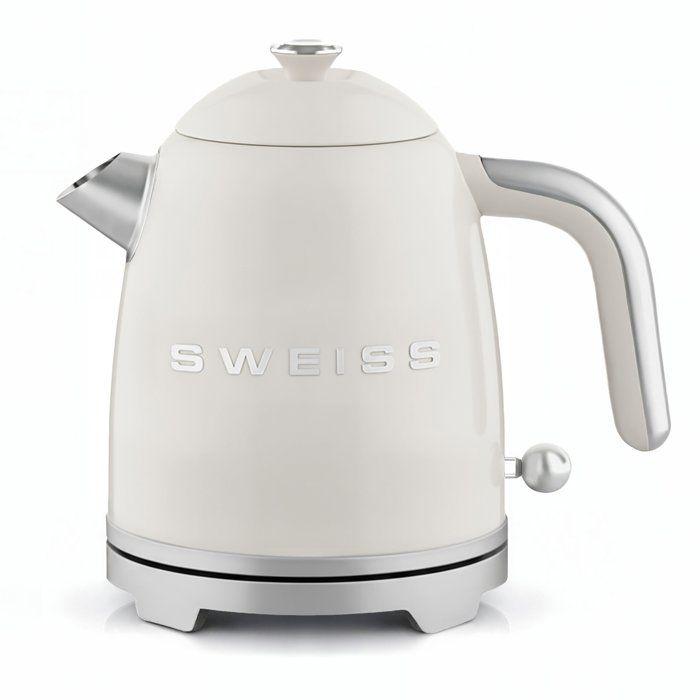 Bouilloire vintage - SWEISS - KTS8 - 1000 W - 1 L - Socle 360° - Beige