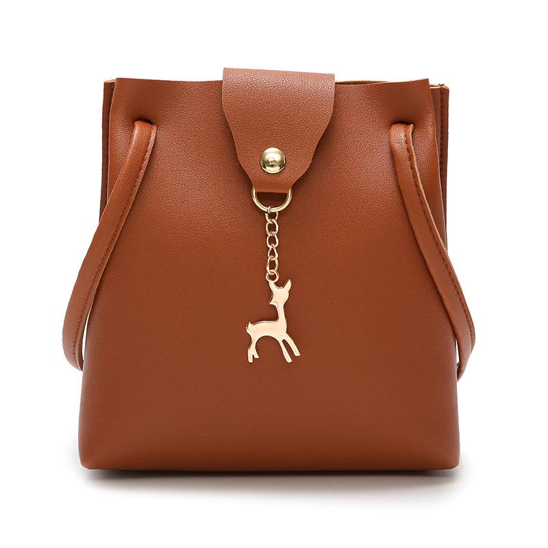 PU Leather Women's Mini Crossbody Bag Deer Pendant Shoulder Bags Purse Female Small Messenger Bag Handbag Wallet Change Pouch