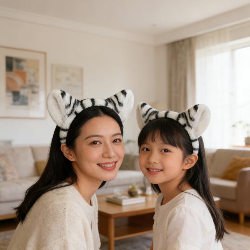 1/3Pcs Kids Zebras Costume Set Zebras Ear Headband Tail Bowtie for Halloween Christmas Cosplay Animal Dressing Up Set
