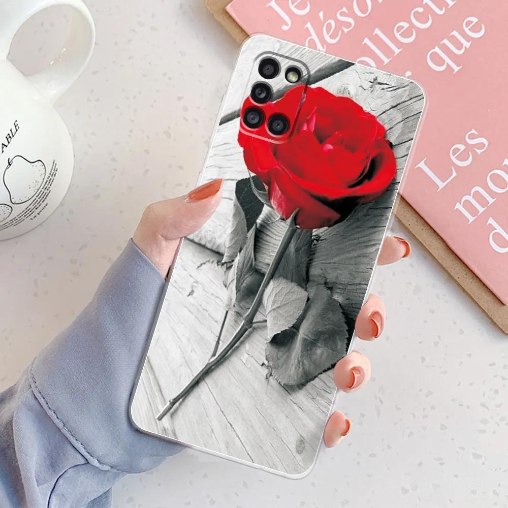 Per Samsung A31 Custodia Cover Ragazze Trasparente Morbido Silicone Custodie per Telefono Per Samsung Galaxy A31 Custodia A 31 A3 1 Custodie A31 Cover