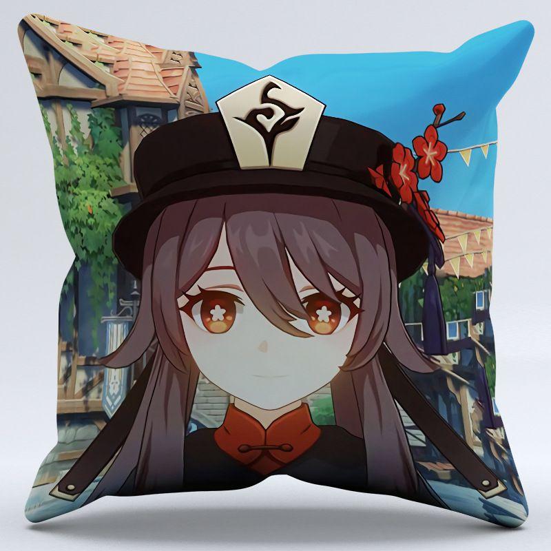 Genshin Impact Hu Tao Pillow Case Home Decorative Magical Anime Cushion Game
