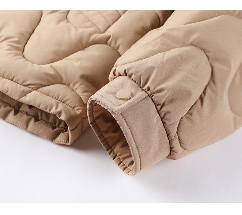 Women's Thickened Down Cotton Coat - Winter Fashion, Versatile Petite Jacket with Turn-down Collar