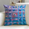 Log Cabin Pattern Cushion Cover Soft  EasyWash Pillow Case  Versatile for Couch Bed Travel and Office
