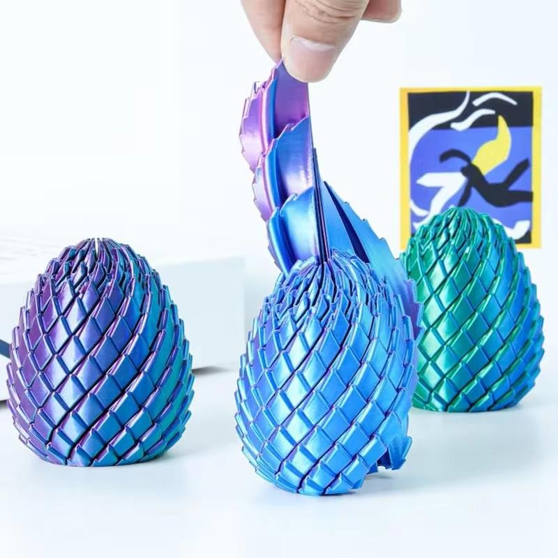 3D-gedruckter 5,6*4,6cm Drachenei Ball Fidget Squishy Twistsphere Zahnrad Drehbar Stressabbau Party Dekoration Geschenk Schreibtisch Dekoration