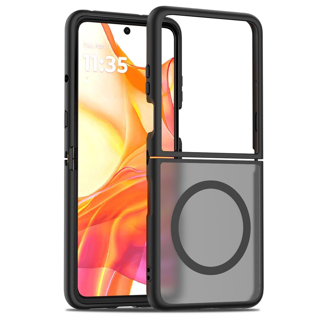 For Motorola Razr 60 Ultra 5G Magnetic Case TPU Frame Acrylic Back Phone Cover Skin Touch