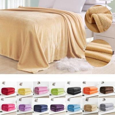 Solid Color Flannel Blanket Bed Throw Blanket On Bed / Sofa / Travel 100x150cm 150x200cm 180x200cm 200x230cm Blanket Adult/kids