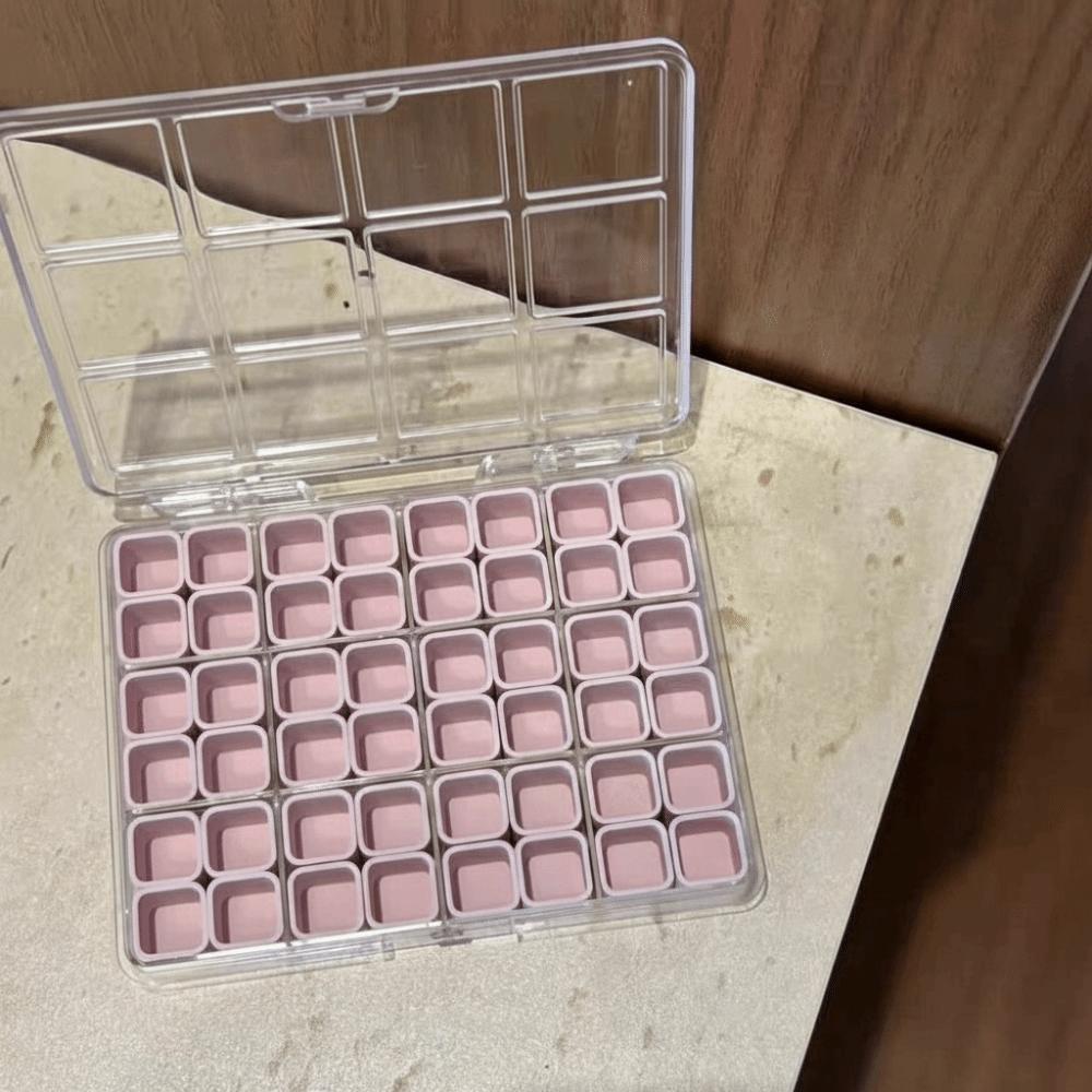 Plastic Jewelry Earring Box Compartment Home Storage Case New Bead Screw Container  Home розовый