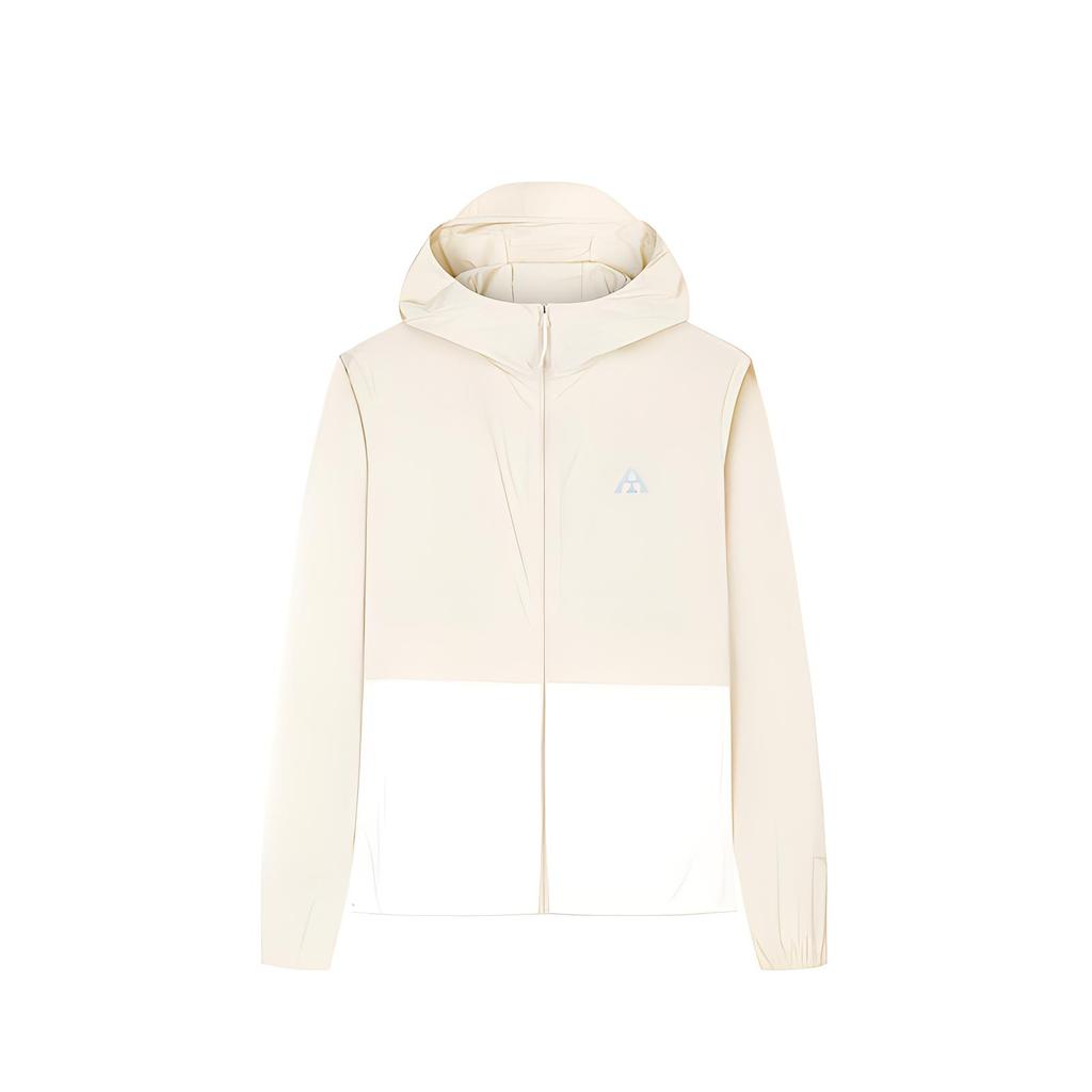 Anta Lightweight Shell Outdoor UV Protection Breathable Quick-Dry Sun Protection Clothing Women Outerwear Granule-Beige Vanilla-White 962427604-2
