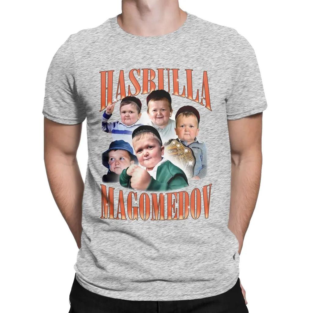 Men's Magomedov Vintage Homage Funny T Shirts Hasbulla Khabib Pure Cotton Tops Short Sleeve Round Collar Tee Shirt T-Shirt