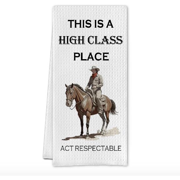 Western Cowboy Kitchen Towels, Cowboy Gifts Dish Tea Towels, Funny Wild Western Country Rodeo Cowboys Decorative Hand Towel for Kitchen Bathroom,