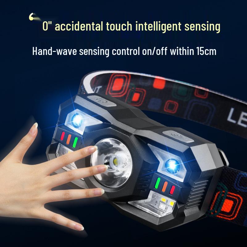 Smart Sensor Headlamp: Rechargeable, Long Battery, Multi-light for Outdoor Multifunctional Use