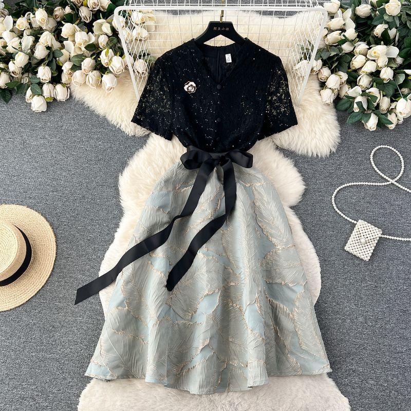 Accessible Luxury Summer New Arrival Socialite Lace Slim Looking Dress