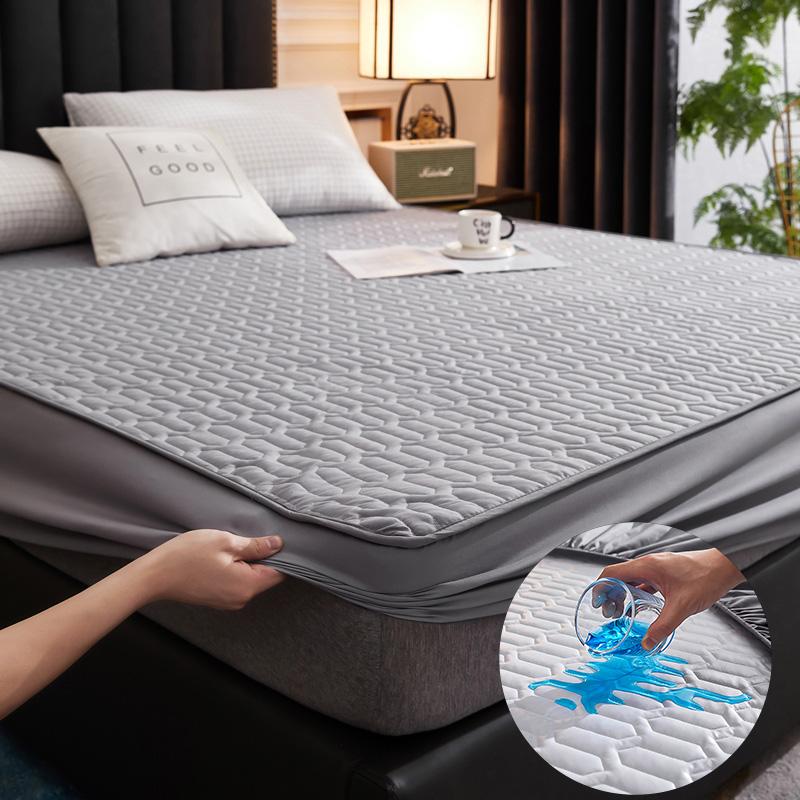 Waterproof Cartoon Quilted Fitted Sheet, Bedspread With Elastic Band, Non Slip Sheet, King Size Bed (without Pillow Case)