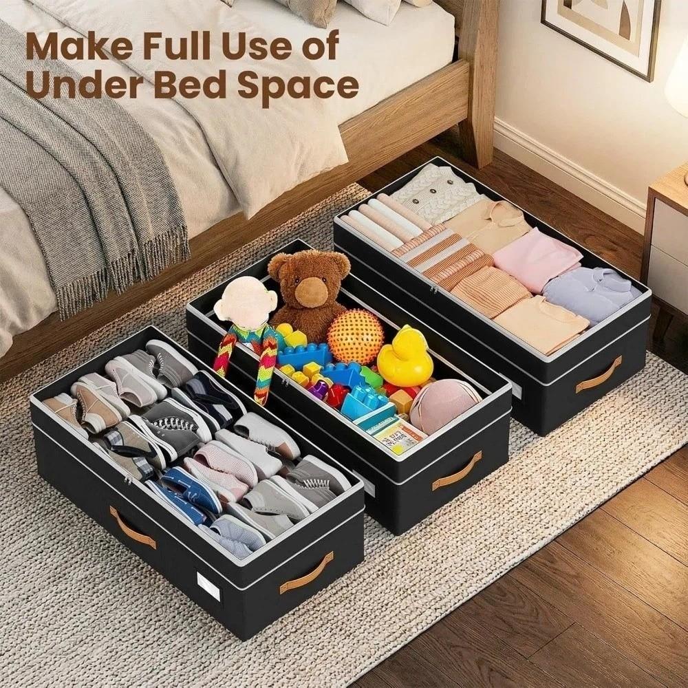 Clear Lids Rollable Storage Box Stackable Underbed Drawer with Wheels For Blankets