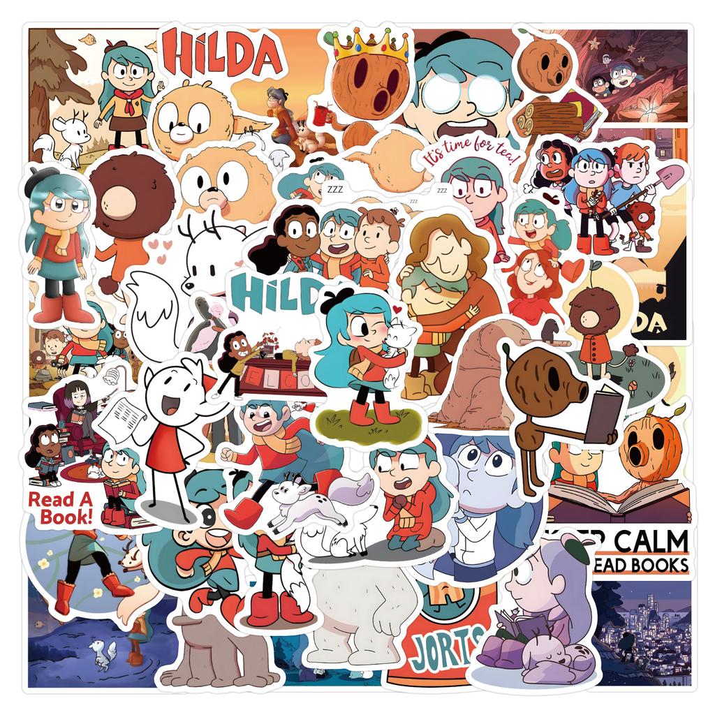 55/110 New Hilda Graffiti Stickers Decorate Notebook Water Cup Personalized Waterproof Stickers
