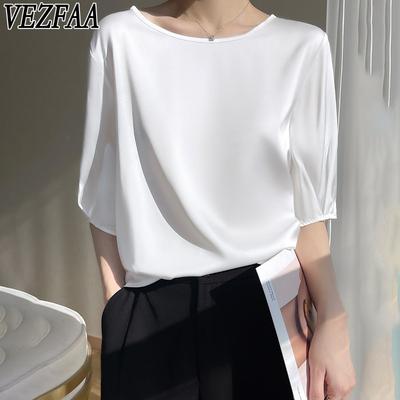Women's Fashion Casual Summer Spring Solid Color Print Short Sleeve O-Neck Blouses & Shirts