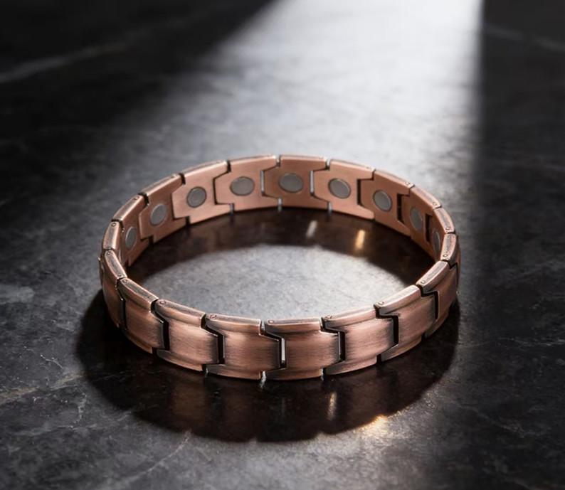 Diamant Doppelpunkt Sechseckig Magnetisches Herrenarmband
