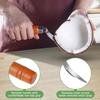 2-Piece Stainless Steel Coconut Cutting Tool Set, Coconut Hole Puncher and Meat Removal Scraper with Durable Non-Slip Handle