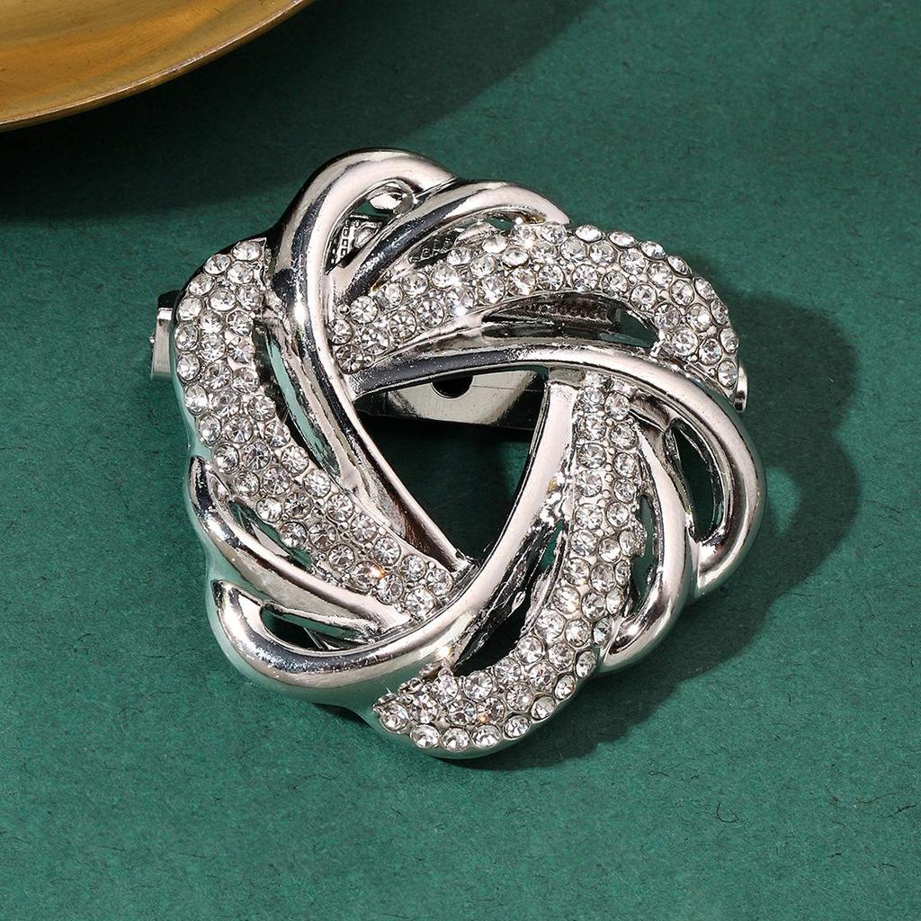 High-End Rhinestone Women's Scarf & T-Shirt Knotting Brooch Pin Accessory