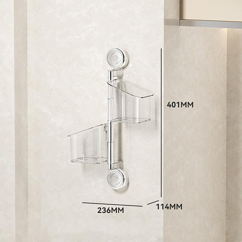 Suction Cup Rotating Organiser Kitchen Wall Mounted Onion Ginger Garlic Storage Box Bathroom No Punching Hanging Basket