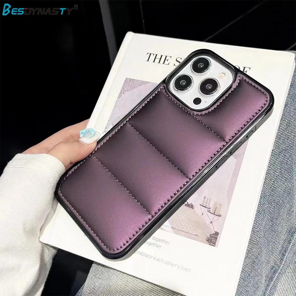 

Зимовий пуховик The Buffer Case для iPhone 15 14 13 11 12 Pro Max Soft Fabric Протиударний бампер Funda для iphone 14 15 Plus For iPhone 13 Pro