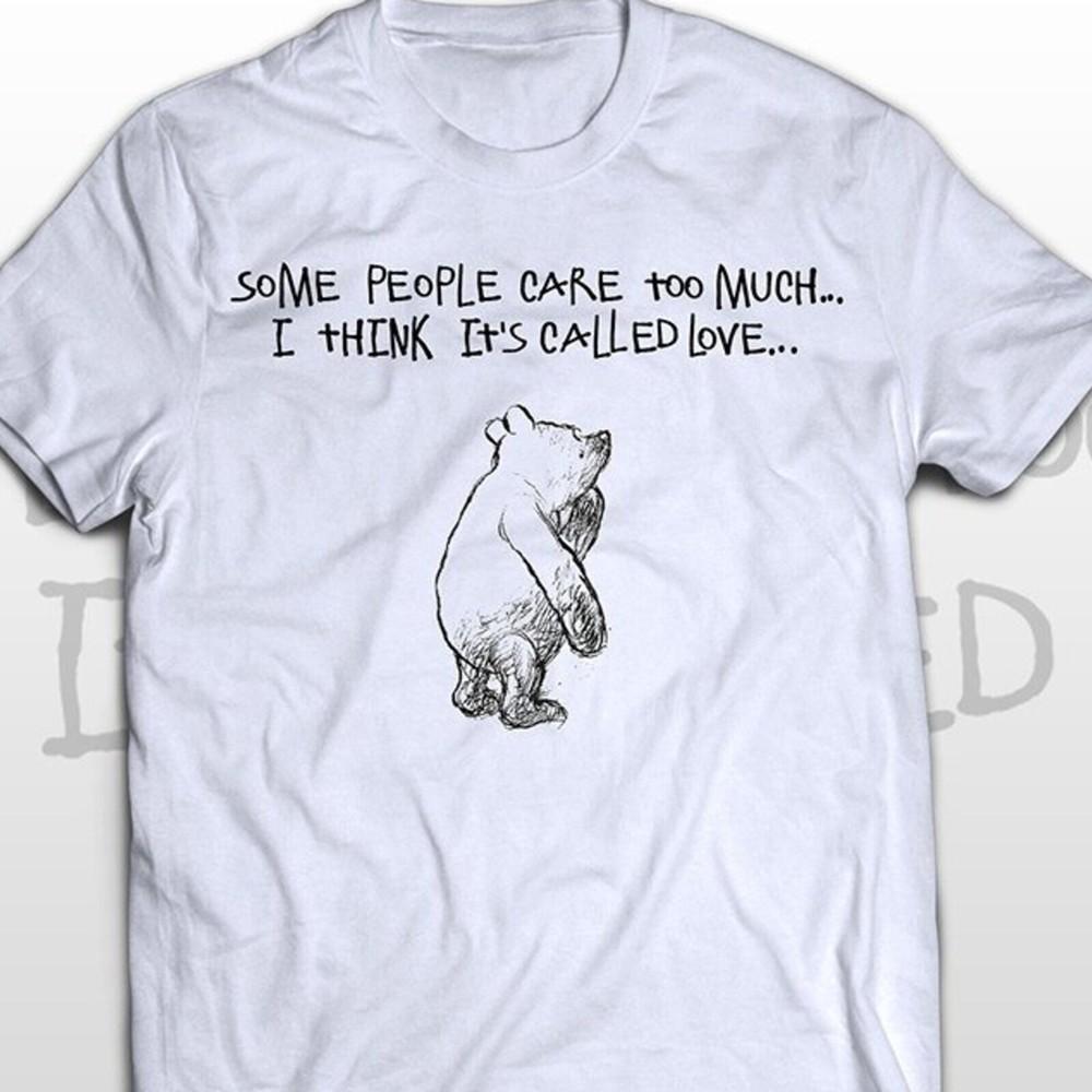 Winnie the Pooh T-shirt Some people care too much - cute handmade tee - Cute gif Unisex T-Shirt S