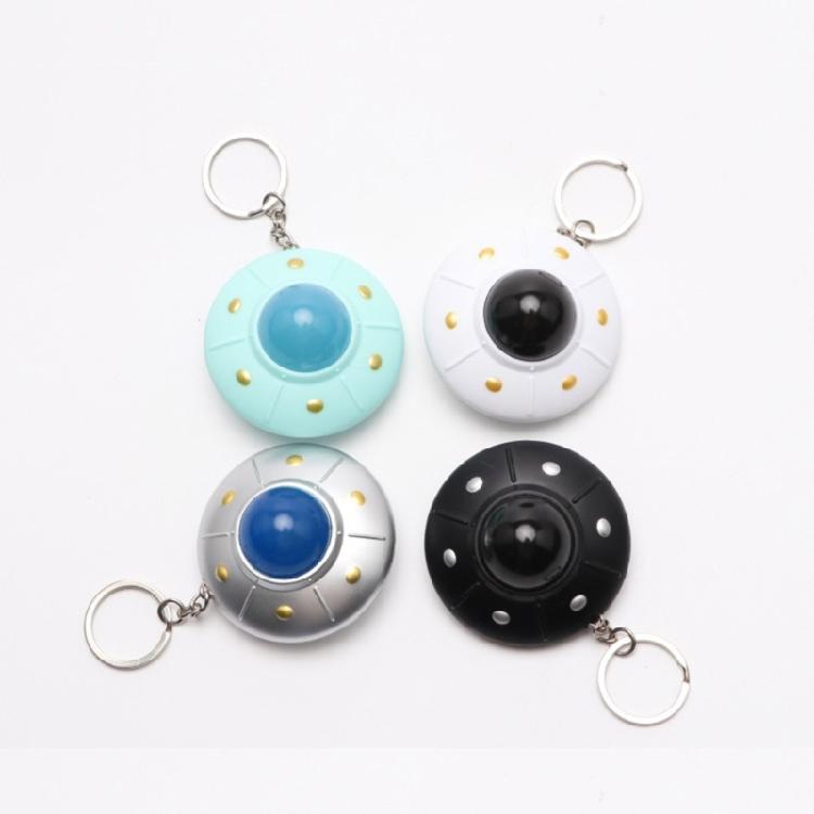 Mini LED Light Flying Saucer Keychain Pendant Creative UFO Keyring for Kids