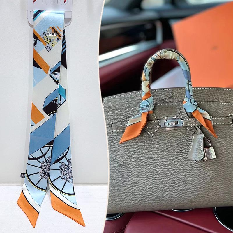 

Трендовий шарф-обмотка ручки сумки в шовковому стилі на 2024 рік