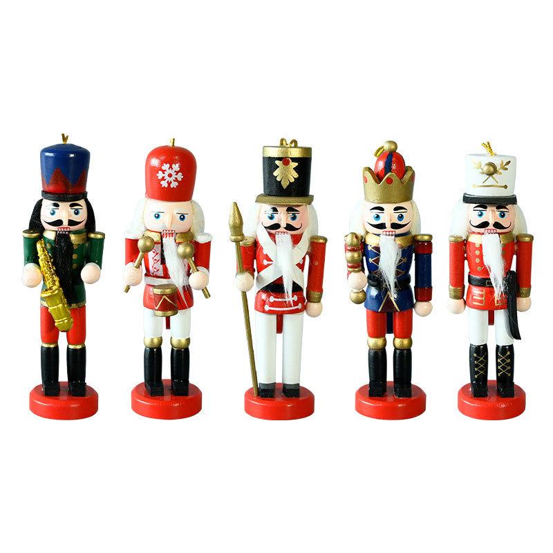 Set de 5 Figuras de Soldado Rompenueces de Madera Marioneta Tradicional Adorno de Decoración para el Hogar Para Dormitorio Vitrina de Gabinete de Vino
