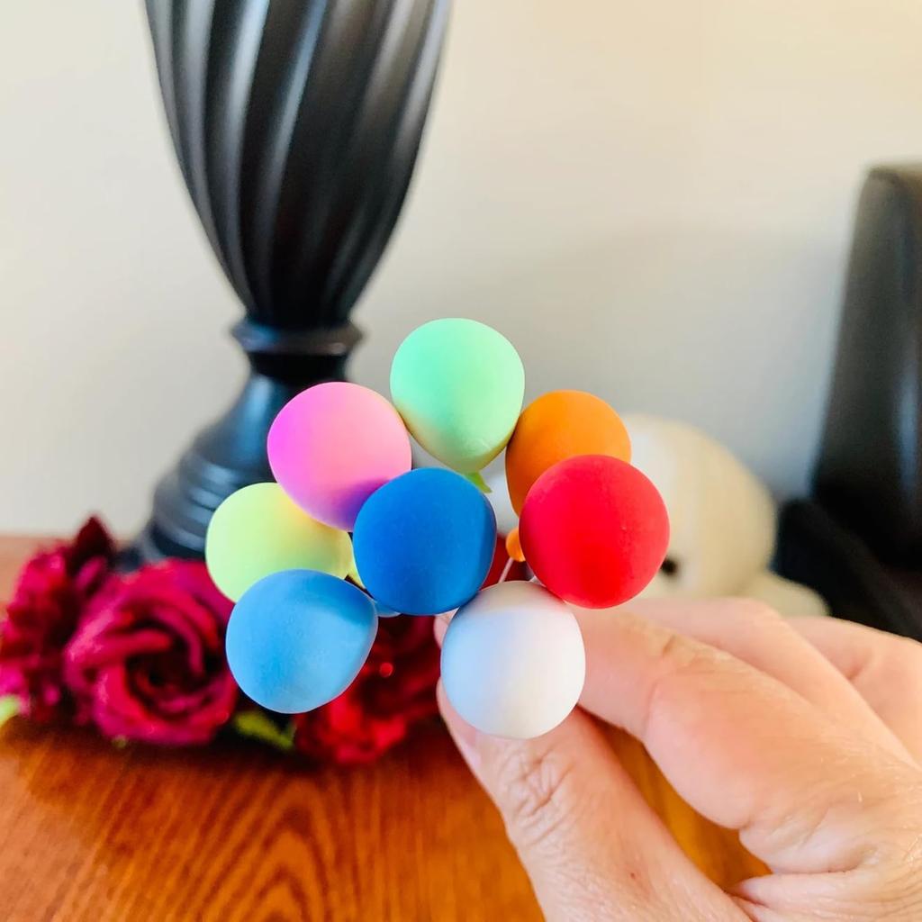 Dollhouse Miniature Balloons, Mini Balloons, 1:12 Scale Rainbow Balloons, for Miniature Fairy Garden Party Accessories, Birthday Party, Miniature