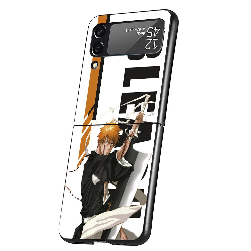 Anime Bleach Ichigo Kenpachi Phone Case For Samsung Galaxy Z Flip 7 6 5 4 3 5G Cover ZFlip7 ZFlip6 ZFlip4 ZFlip5 ZFlip3 Coque Fu