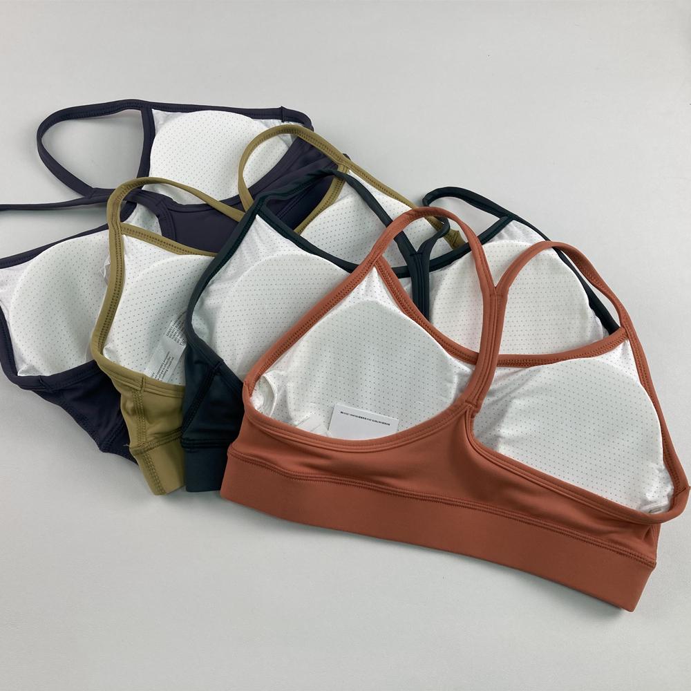 Stoßfester doppelseitiger Nylon-Sport-BH mit Y-Rücken - Racerback-Design
