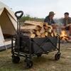 Camping Car 100L Large Capacity Folding Wagon Shopping Garden Pull Trolley Outdoor Portable Collapsible Picnic Stall Trolley