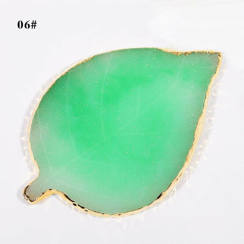 Nail Art Resin Leaf Shape Tips Display Board Palette Gel Polish Mix Stir Plate