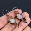 Rainbow Moonstone Earrings Gemstone Jewelry, Copper Electroformed Earrings, Handmade Beautiful Jewelry Earrings