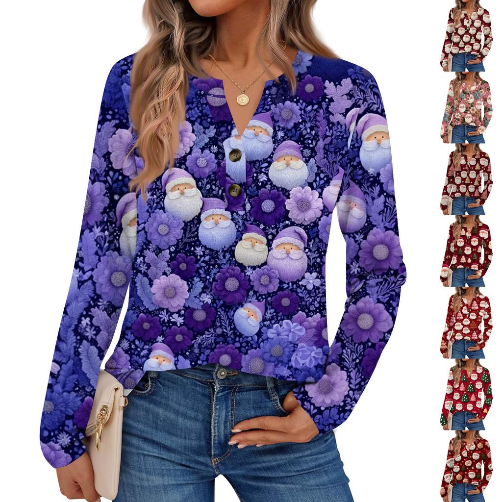 Women's Print Long Sleeve Shirts Elegant Casual Tops Trendy Shirts Tops