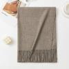 Solid Color Imitation Cashmere Scarf with Tassels - Unisex Winter Shawl