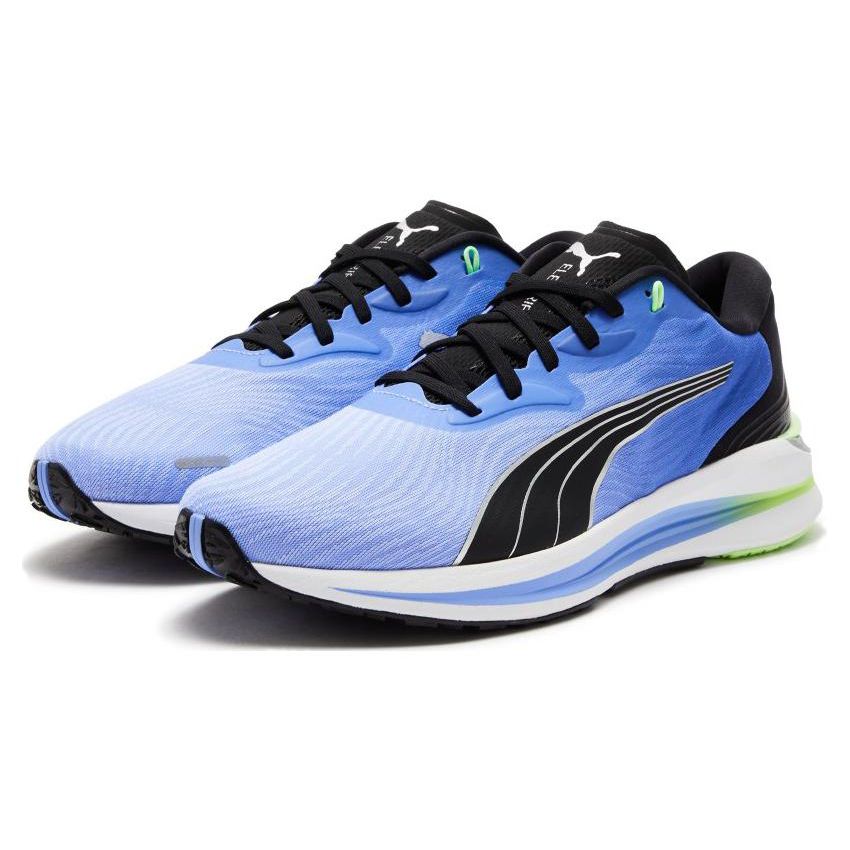 Puma Electrify Nitro 2 Wygodna tkanina Skóra syntetyczna Antypoślizgowe Trwałe Niskie Casualowe Buty do biegania Męskie trampki Niebieskie Czarne 376814-08