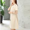 Fashion Women Summer Short Sleeve  knee length Printing Dress