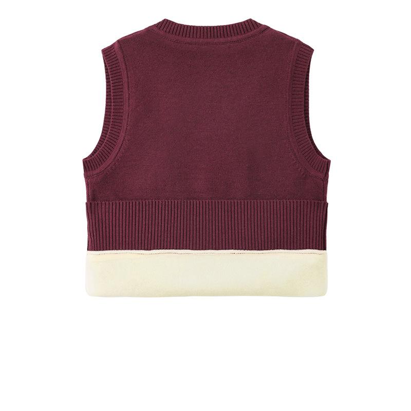 Parent-child Clothing for Boys and Girls, Sweater Vest, Warm Fleece Knitted Vest, Autumn and Winter Thickened Vest
