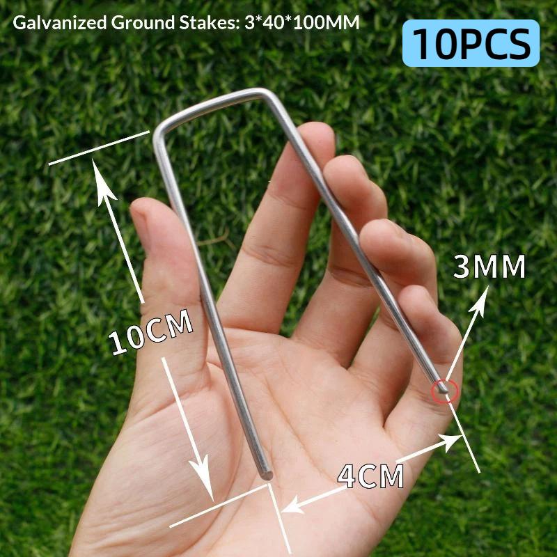 10 Pcs Heavy Duty Galvanized Steel Garden Stakes Rust Resistant Non Slip Washer For Securing Weed Barrier Turf