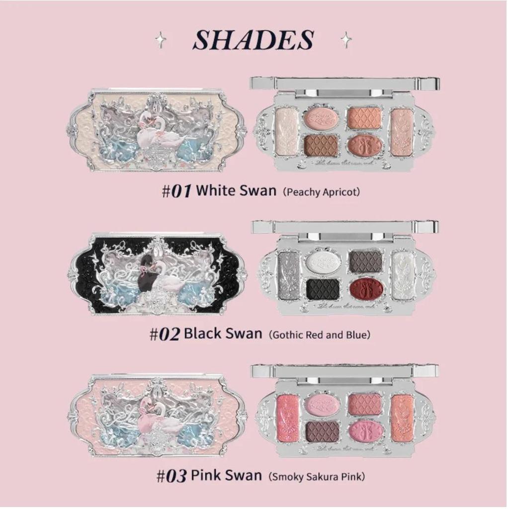 Flower Knows Schwan Ballett Lidschatten Palette Matt Feiner Schimmer Perlmutt Gesicht Palette 6 Farben Glitzer Lidschatten Flowerknows Make-up