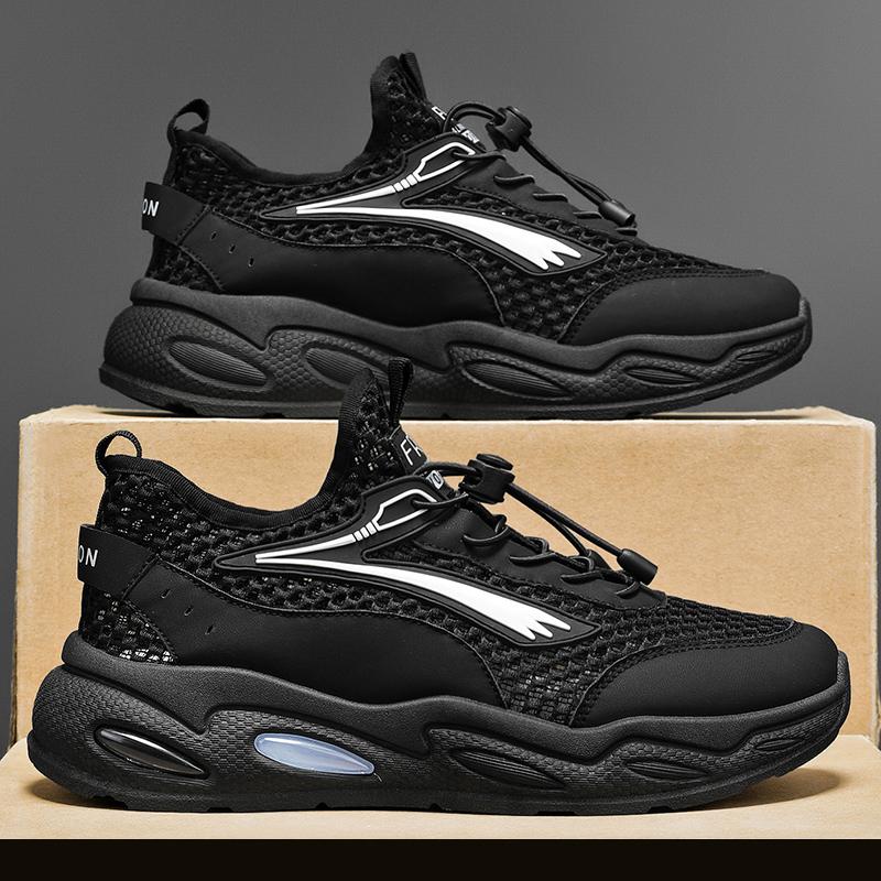 

YRZL Летние кроссовки Дышащая сетка Легкие кроссовки Нескользящие Уличные спортивные Повседневные Теннисные Платформа Обувь для ходьбы 43 чёрный