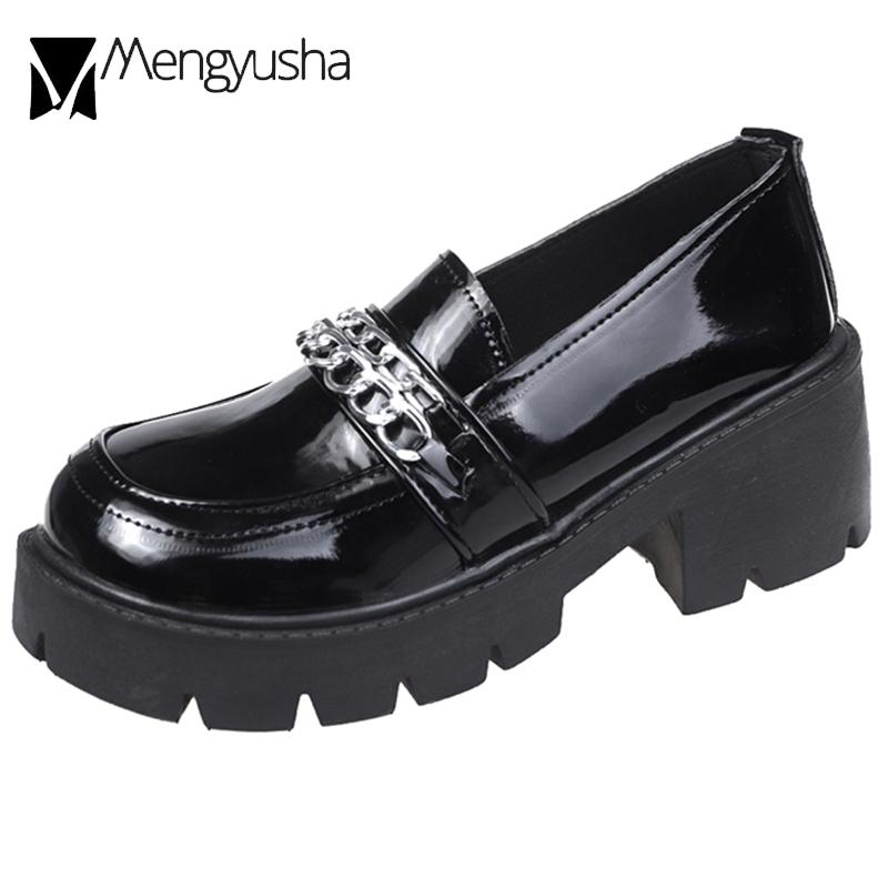 Модные туфли на платформе из лакированной и матовой кожи — фото 4