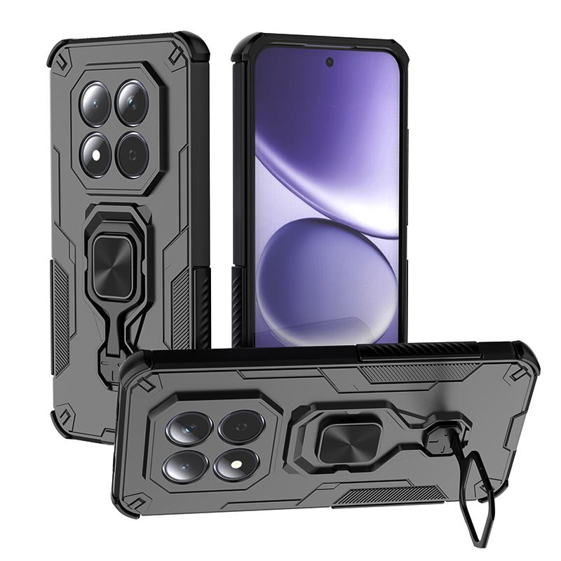 KEYSION Custodia blindata antiurto per Redmi Note 15 Pro+ 5G Silicone+PC Supporto ad anello metallico verticale Copri telefono per Redmi Note 15 4G 5G
