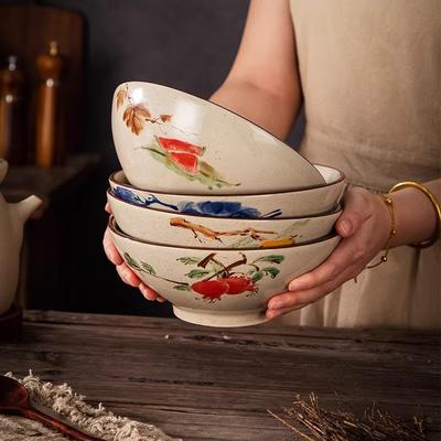 Vintage Bamboo Hat Bowl Japanese-style Tableware Home Kitchen Noodle Bowl Ceramics&pottery Soup Plates Utensils for Kitchen Gift