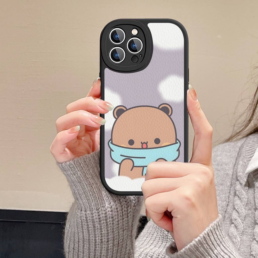 BUBU DUDU Cartoon Phone Case For IPhone 16 15 14 11 12 13 Pro Max Plus Back Leather Shell